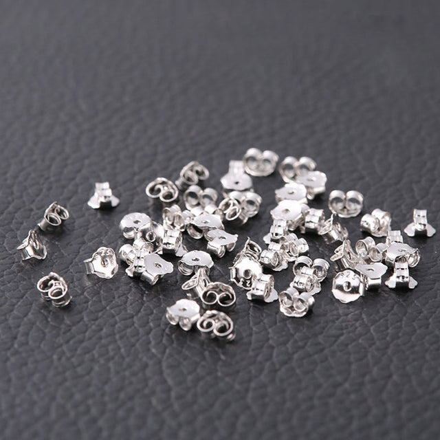 925 Sterling Silver Ear Plugs Ear Stoppers Ear Caps Jewelry Findings for Earrings