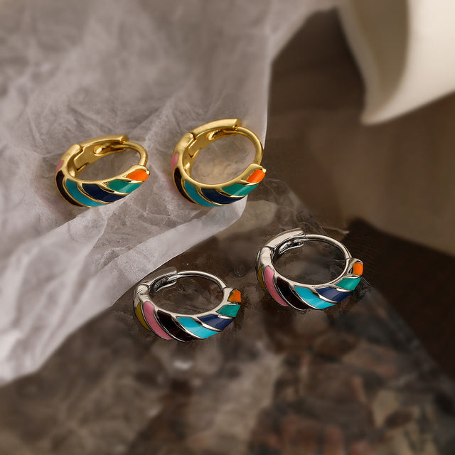 Bohemian Style Irregular Geometric Copper Hoop Earrings with Gold Plating for Women