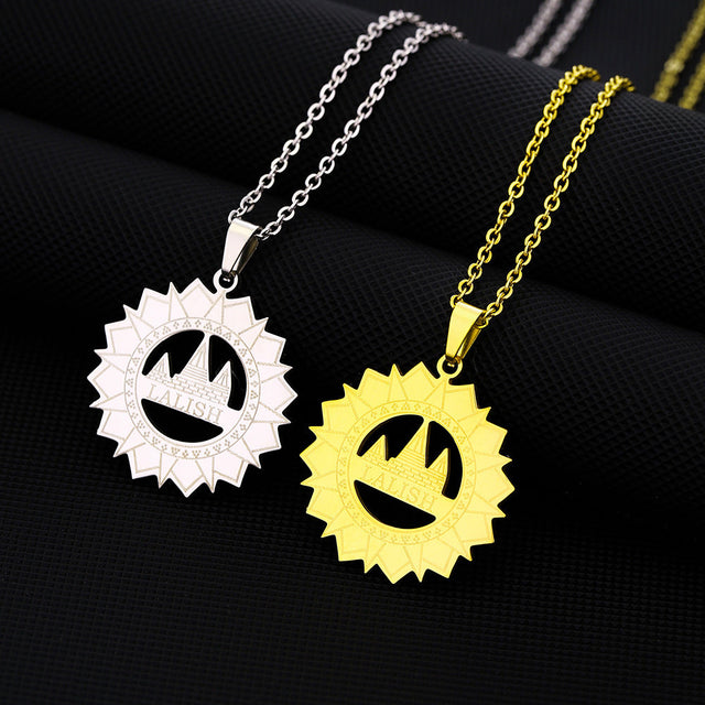 Ethnic Geometric Pendant Necklace in Stainless Steel with Titanium Steel Charm, Electroplated Finish, O-Chain, Unisex Design