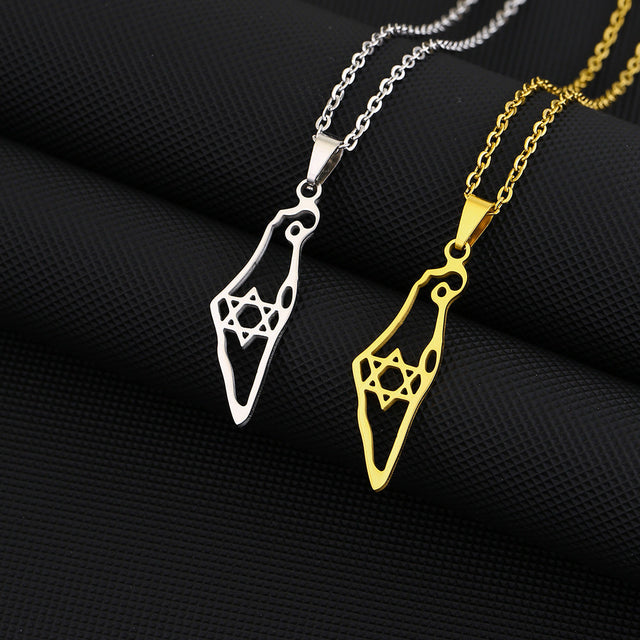 Ethnic Geometric Hollow Titanium Steel Pendant Necklace with Plated Finish and O-Chain for Unisex
