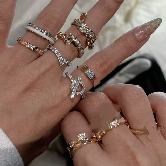 Elegant Geometric Pearl-Inspired Ring with Zircon Inlay for Women Fashionable Minimalist Statement Index Finger Ring Luxury Hand Jewelry