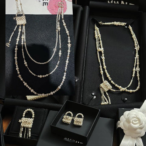 Elegant Letter Pearl Plated Ball Chain Necklace for Women
