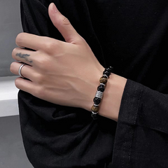 Black Vintage Obsidian Beaded Bracelet wholesale jewelry image 2