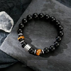 Black Vintage Obsidian Beaded Bracelet wholesale jewelry image 4