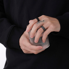 Black Minimal Band Ring wholesale jewelry image 3