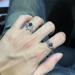 Black Textured Open Ring wholesale jewelry image 1