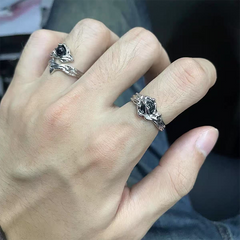 Black Textured Open Ring wholesale jewelry image 2