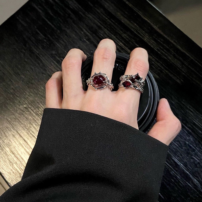 Black Punk Open Ring — Style 8223 wholesale jewelry image 1