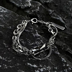 Black Punk Zircon Chain Bracelet wholesale jewelry image 3