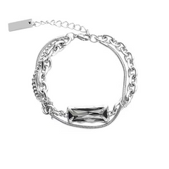 Black Punk Zircon Chain Bracelet wholesale jewelry image 5