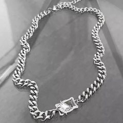Minimal Zircon Chain Necklace wholesale jewelry image 4