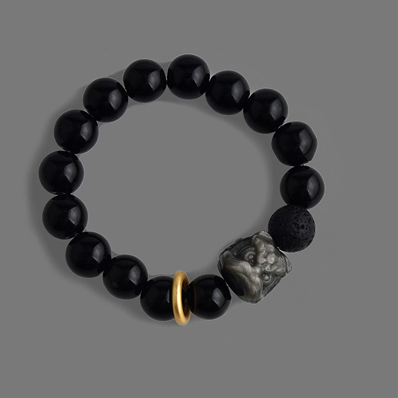 Black Obsidian Beaded Bracelet — Style 5117 wholesale jewelry image 1
