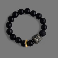 Black Obsidian Beaded Bracelet — Style 5117 wholesale jewelry image 1