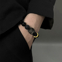 Black Obsidian Beaded Bracelet — Style 5117 wholesale jewelry image 2
