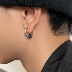 Black Minimal Zircon Clip-On Earrings wholesale jewelry image 3