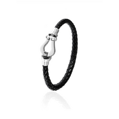 Black Horseshoe Braided Bracelet wholesale jewelry image 2