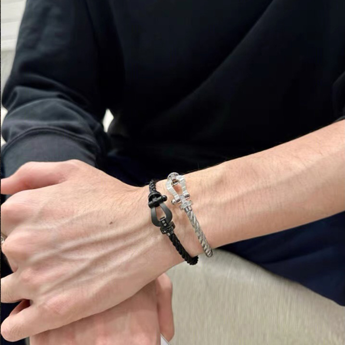 Minimal Horseshoe Braided Bracelet wholesale jewelry image 1