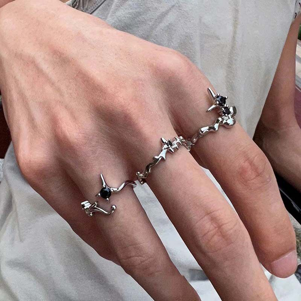 Black Sculptural Open Ring wholesale jewelry image 1