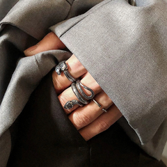 Black Punk Snake Band Ring wholesale jewelry image 2