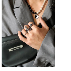 Black Punk Snake Band Ring wholesale jewelry image 3