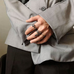Black Punk Snake Band Ring wholesale jewelry image 4
