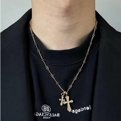 Gold Tone Cross Pendant Necklace wholesale jewelry image 2