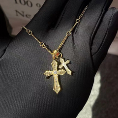 Gold Tone Cross Pendant Necklace wholesale jewelry image 3