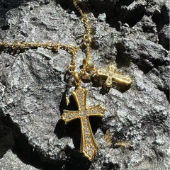 Gold Tone Cross Pendant Necklace wholesale jewelry image 4