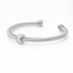 Minimal Zircon Cuff Bracelet — Style 2954 wholesale jewelry image 5