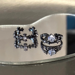 Black Punk Zircon Open Ring wholesale jewelry image 4