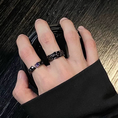 Black Textured Zircon Open Ring wholesale jewelry image 2