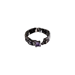 Black Textured Zircon Open Ring wholesale jewelry image 5