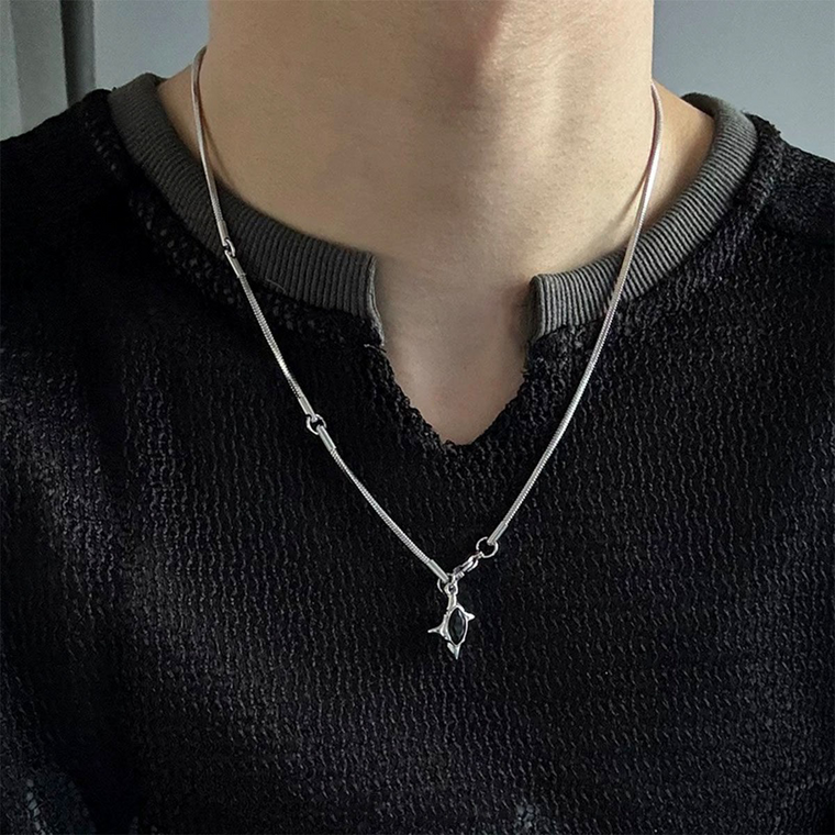 Black Gem Star Pendant Necklace wholesale jewelry image 1