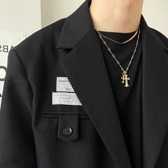 Gold Tone Cross Pendant Necklace — Style 9353 wholesale jewelry image 3