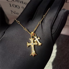 Gold Tone Cross Pendant Necklace — Style 9353 wholesale jewelry image 4