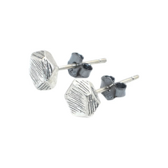 Brushed Pentagon Stud Earrings wholesale jewelry image 5