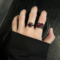 Black Punk Moon Open Ring wholesale jewelry image 1