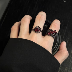 Black Punk Moon Open Ring wholesale jewelry image 2