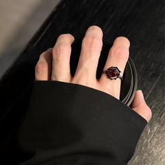 Black Punk Moon Open Ring wholesale jewelry image 3