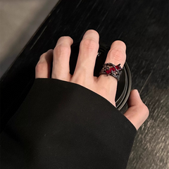 Black Punk Moon Open Ring wholesale jewelry image 4