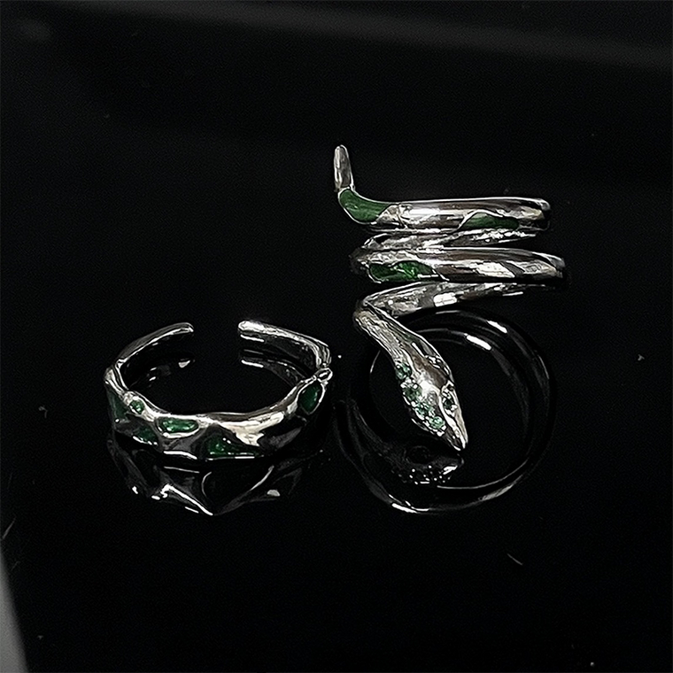 Black Punk Snake Open Ring wholesale jewelry image 1