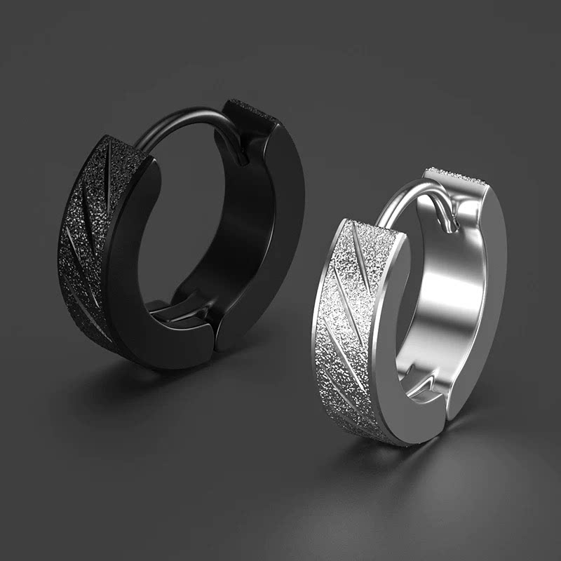 Black Minimal Hoop Earrings wholesale jewelry image 1
