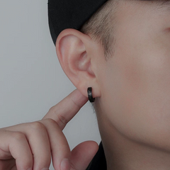 Black Minimal Hoop Earrings wholesale jewelry image 3