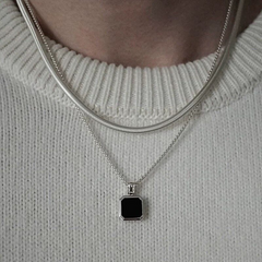 Black Punk Geometric Pendant Necklace wholesale jewelry image 1