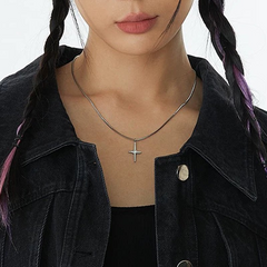 Minimal Cross Short Necklace — Style 5117 wholesale jewelry image 2