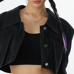 Minimal Cross Short Necklace — Style 5117 wholesale jewelry image 4