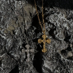 Gold Tone Cross Short Necklace wholesale jewelry image 3