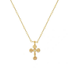 Gold Tone Cross Short Necklace wholesale jewelry image 5