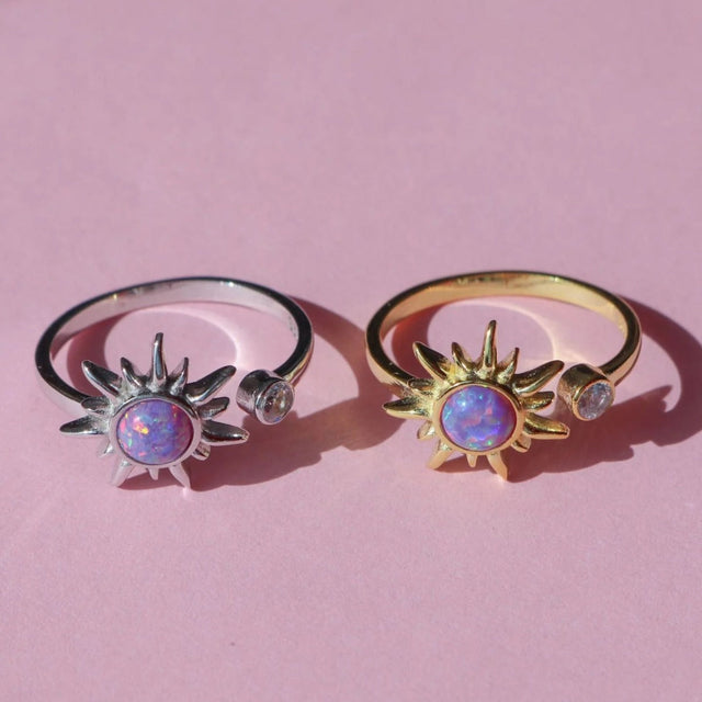 Artistic Geometric Opal Pendant Necklace with Micro-Paved Zirconia Stars on Copper Chain for Women
