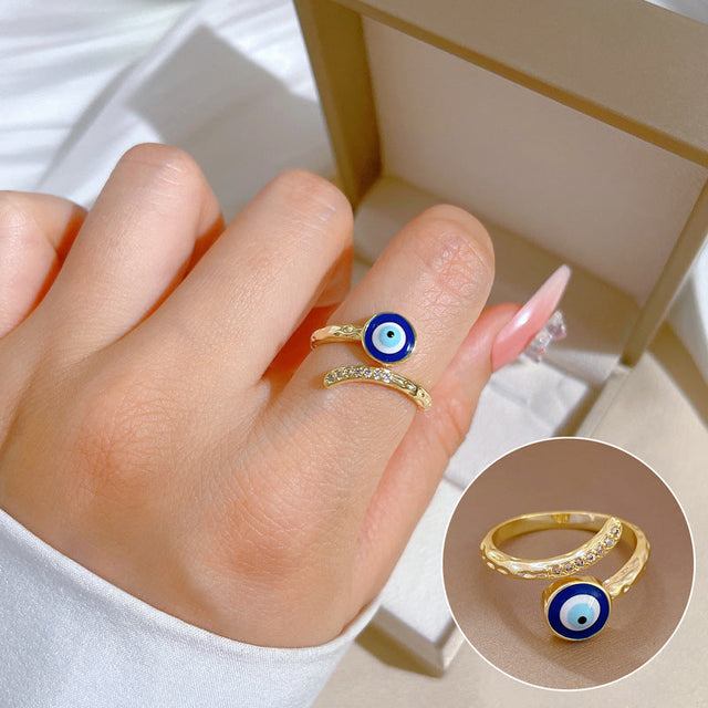 Adjustable Crown-Shaped Rhinestone Ring for Women Brass Plated Cartoon Fresh and Sweet Style